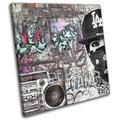 Gangster Street Urban Boombox Graffiti SINGLE CANVAS WALL