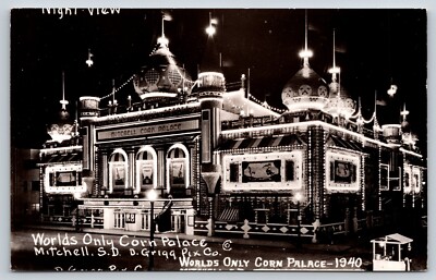 RPPC  Mitchell  South Dakota  Corn Palace  1940  Postcard