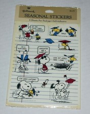 vintage Hallmark SNOOPY seasonal stickers NEW Sealed
