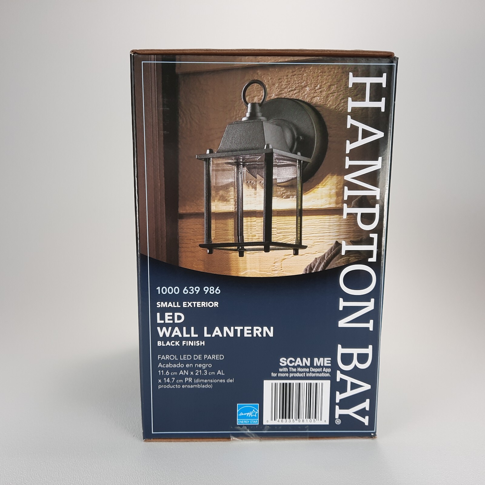 2 Hampton Bay Small Exterior LED Wall Lantern Black Finished Sconce