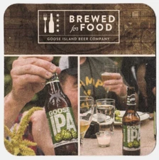Goose Island Beer Co Brewed For Food  Beer Coaster Chicago IL