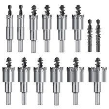 14Pcs TCT Hole Saw Kit, 1/2"-2-1/8"Inch Tungsten Carbide Tipped Hole Cutters Set