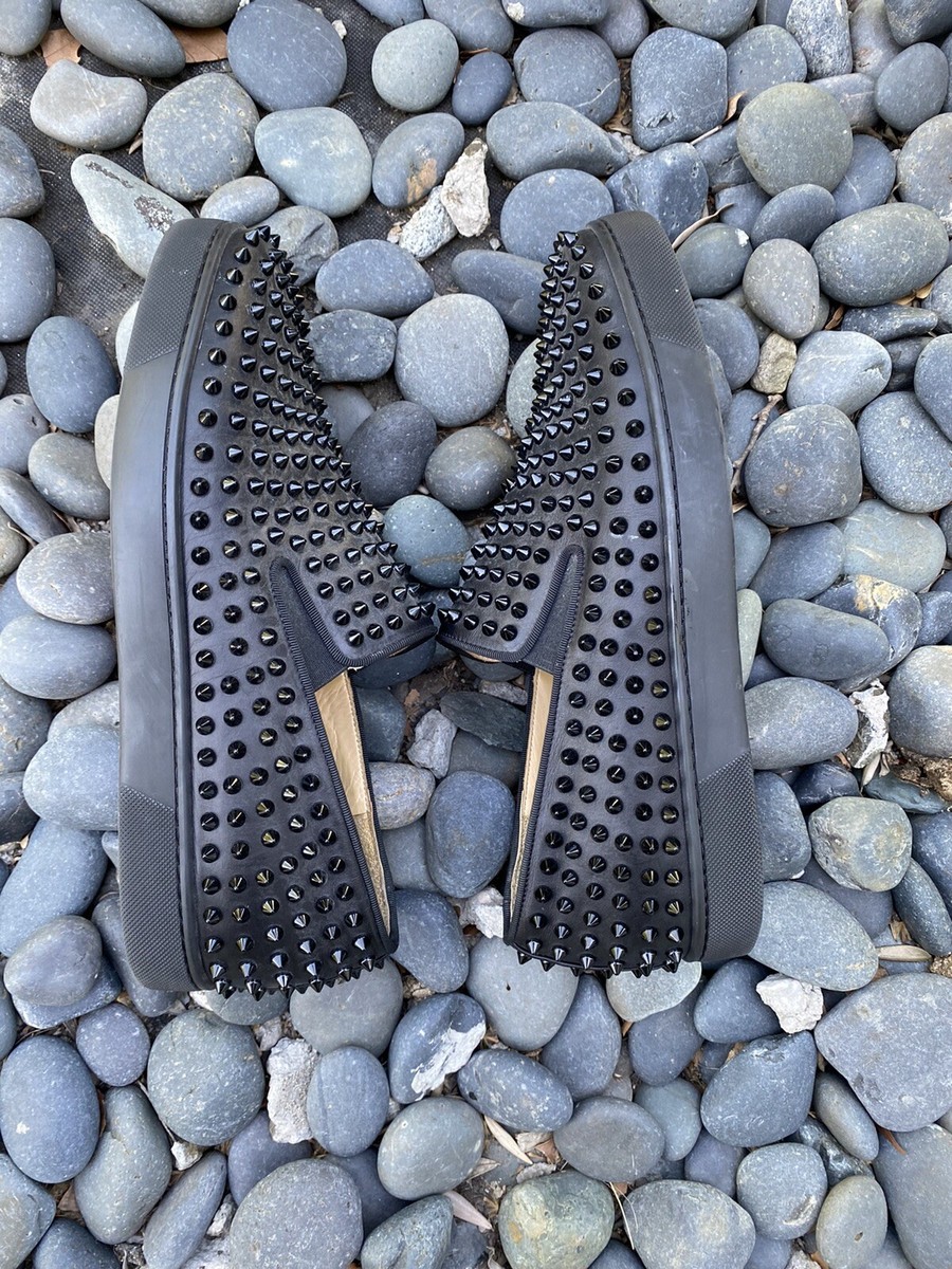 CHRISTIAN LOUBOUTIN SHOES SNEAKERS ROLLER Black SPIKE FLAT