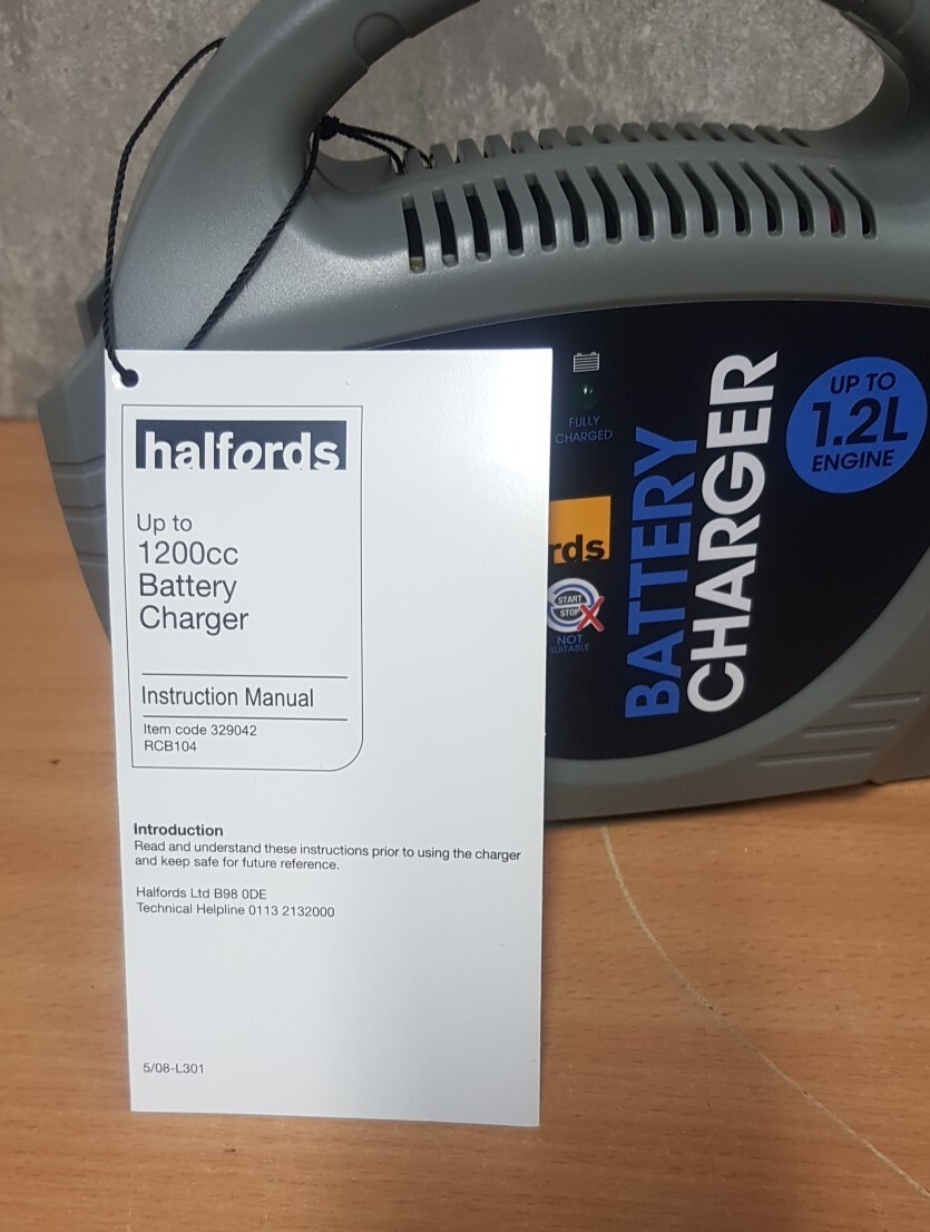Genuine Halfords Car Battery Charger Up To 1.2L RCB104 eBay