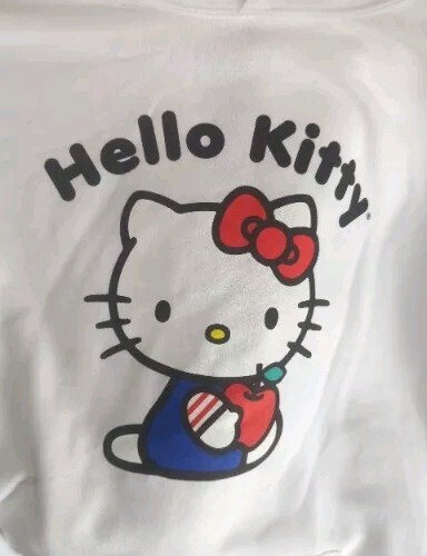 Hello Kitty Sweatshirt Hoodie Cat Holding Apple Sanrio PICK SIZE