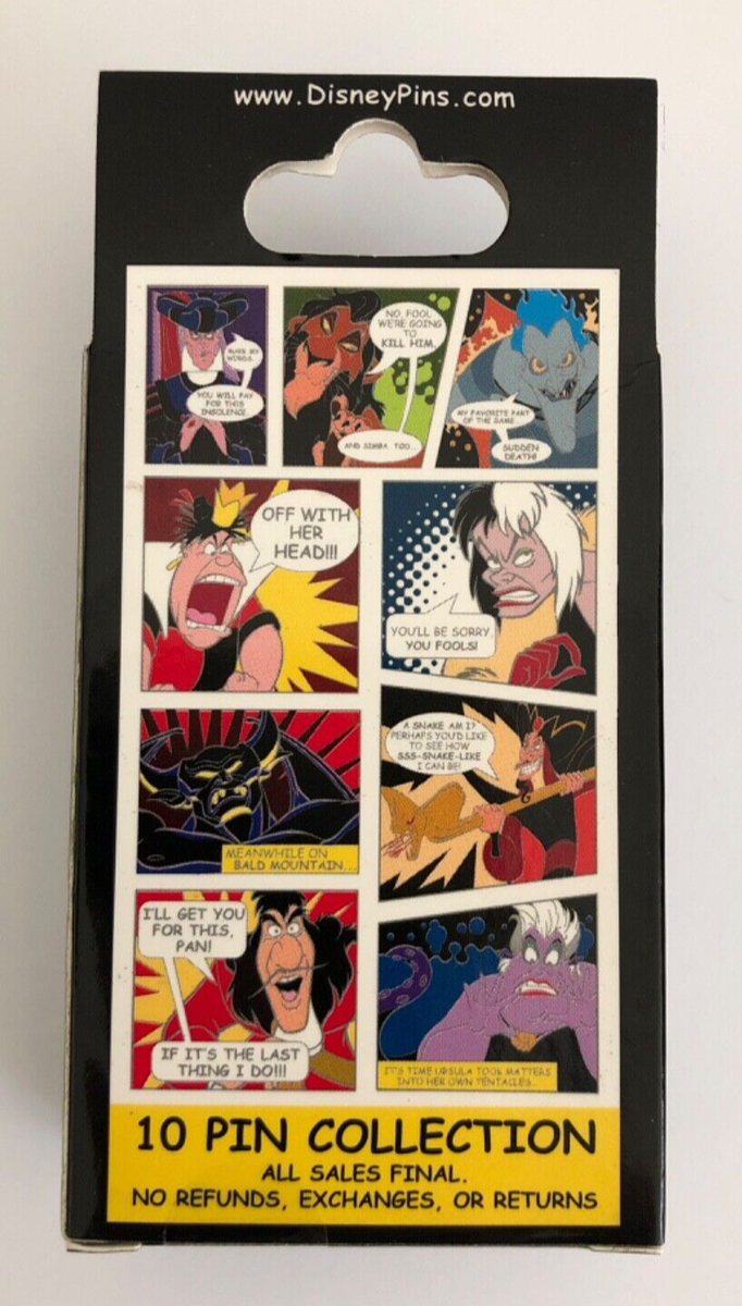 Disney Villains Comic Book Pins in Box with 2 Randomly