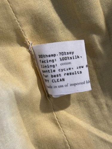 Kai Mira Lagenlook Hemp Soy Silk Jacket Sz XL Art To Wear USA Made Green Natural - Picture 15 of 16