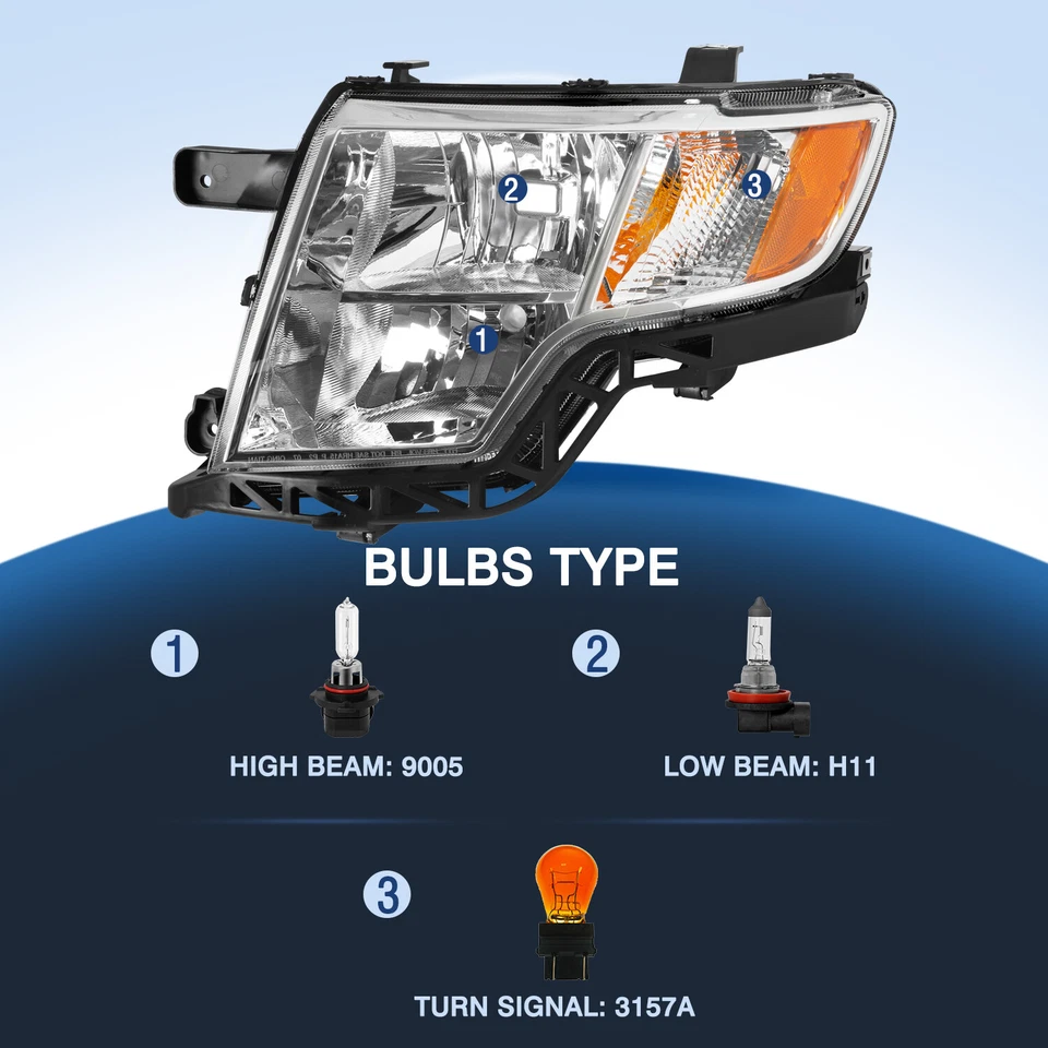 For 2007-2010 Ford Edge SE SEL Headlight Headlamp Pair Left+Right Set - Image 4 of 4