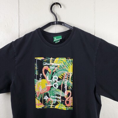 Lifted Research Group Shirt Men Extra Large Black Crew Neck Short