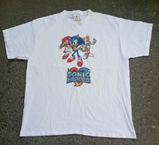 Vintage Sega Sonic Heroes Video Game Promo T Shirt Size XL