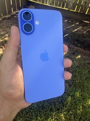 Apple iPhone 16 Plus 128GB Blue UNLOCKED 100% Battery FOR PARTS Black Dot