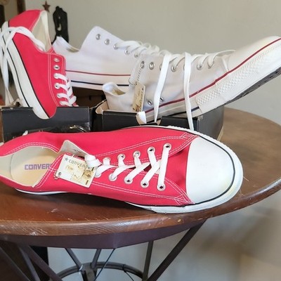 Converse Chuck Taylor All Star Men's Low Top Canvas Sneakers Red/White both pair