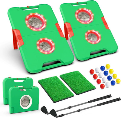 Backyard Golf Cornhole Game Set - Light Up Chipping Fun for All Ages