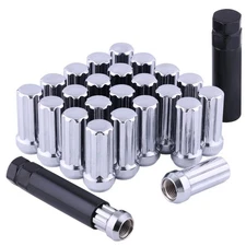 24 PC 14X1.5 Lug Nuts Chrome 7-Spline Compatible with Chevy GMC Aftermarket Whee