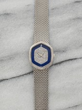 Vintage 1980s Audemars Piguet 18k White Gold Manual Pavé And Lapis Lazuli Dial