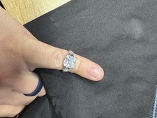 Vintage 4CT Cushion Cut Cubic Zirconia Diamond Solitaire Engagement Ring