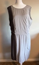 Halston Hertiage Women's Dress NWT Sz 10 grey silk