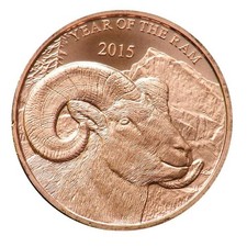 M&uuml;nze 999/1000 @ Year Of The Ram (Widder) 1 Unze 28,35g AVDP Bullion Medaille