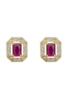 Whistledown Edelstein Ohrstecker Rubin Gold