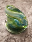 Handblown Glass Art  Desk Pen Holder Blue-Green Swirl Unique — photo 5