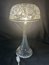 14.75” American Brilliant Cut Glass Table Lamp. New Wiring! Fab Condition!