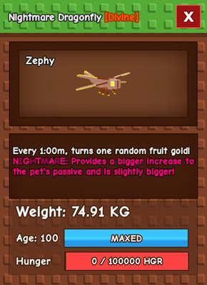  Grow A Garden  | 74KG+ Semi Titanic Nightmare Dragonfly | 1min Cooldown