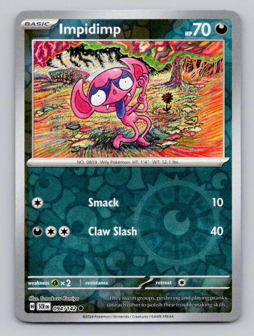Reverse Holo Impidimp 94/142 Common Stellar Crown Pokemon