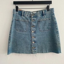 Zara TRF Blue Denim Mini Skirt Medium