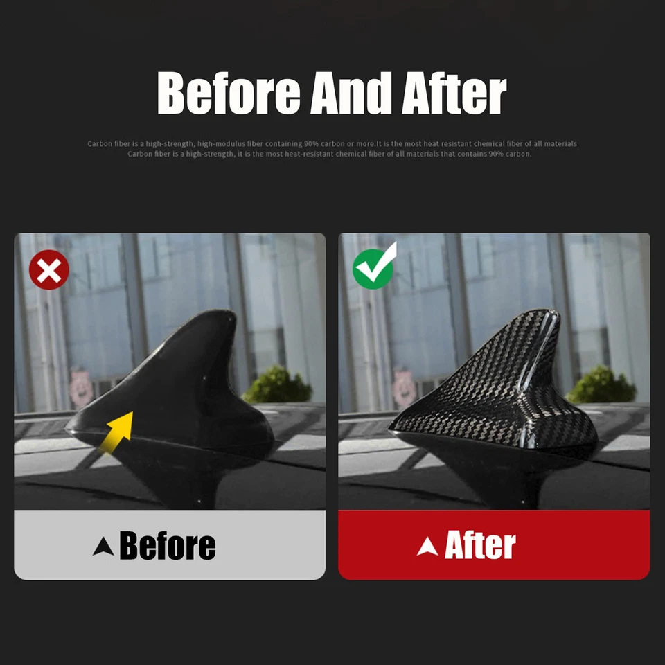 Cubiertas de antena de aleta de tiburón de techo de carbono real para Chevrolet Camaro SS ZL1 LT 2010-15 Foto 3 de 4