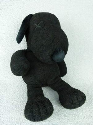 Rare Uniqlo Kaws x Peanuts Black Plush Snoopy 22'' Tall