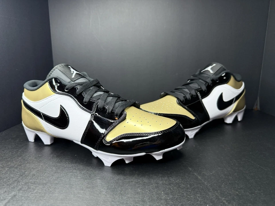 Футбольные бутсы Nike Air Jordan 1 низкие TD размер 11,5 запатентованный золотой носок FJ6245-701 новые - Изображение 2 из 4