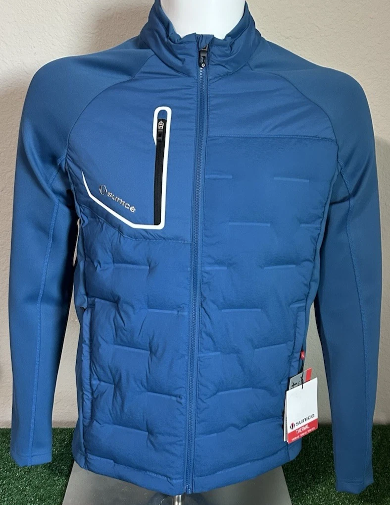 Sunice Hamilton 2.0 Thermal Hybrid Jacket Men's Size Small Blue & White, New