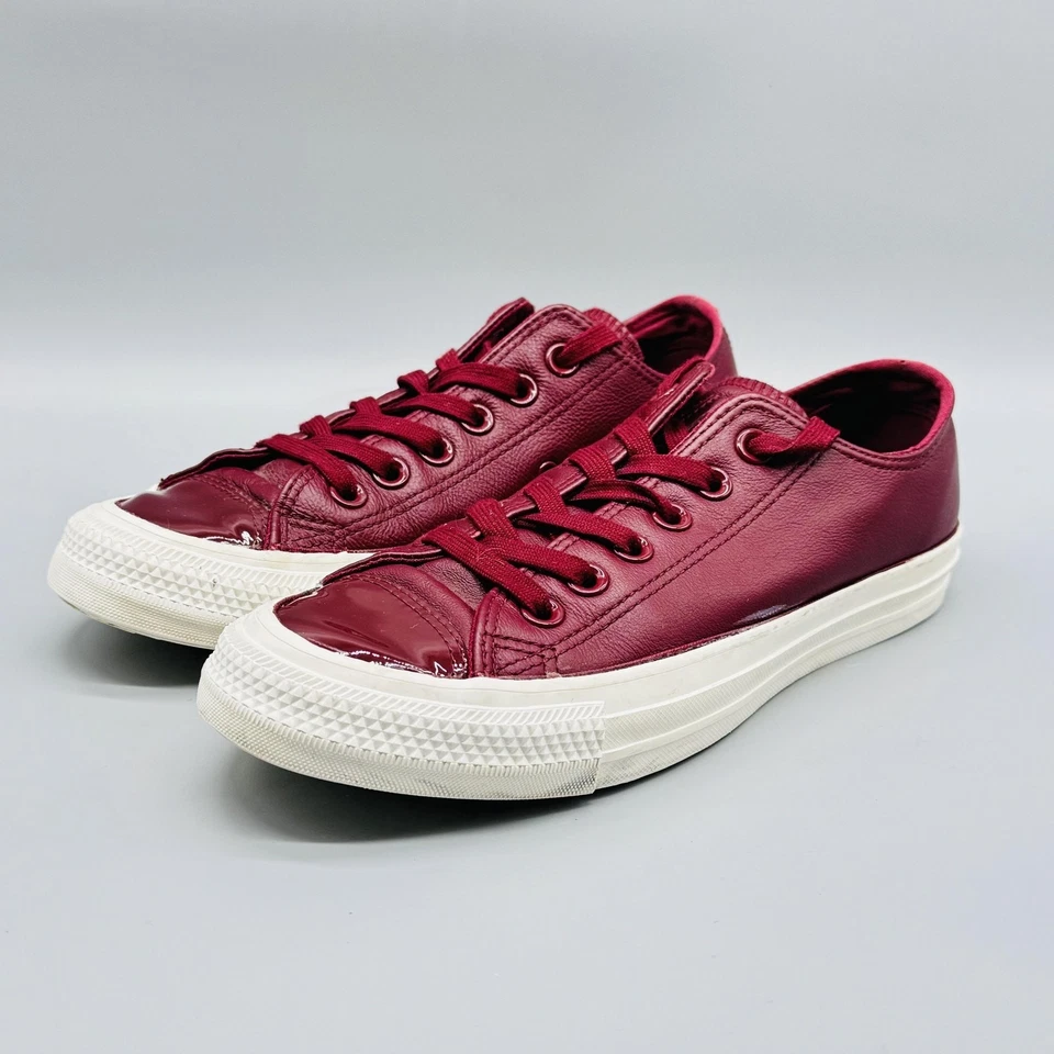 Zapatos Converse Mujer 7 Borgoña Cuero Buey Zapatilla Baja Chuck Taylor All Star Foto 4 de 4