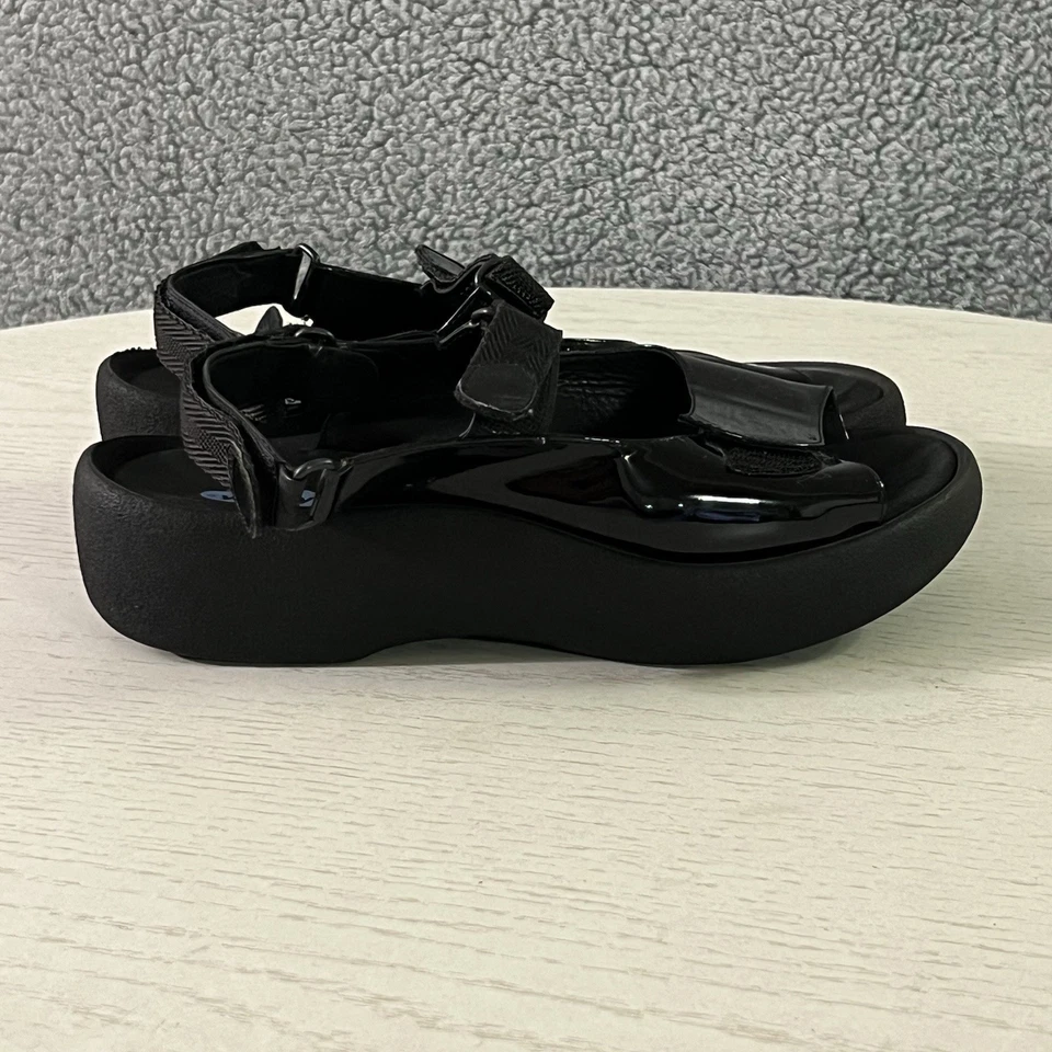 Sandalias Wolky para mujer 40/9 negras joya cuero con tiras plataforma LEER Foto 4 de 4