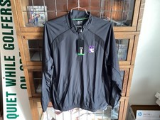 NWT Northwestern Wildcats BLACK ADIDAS 1/2 Zip ClimaProof Wind Jacket SZ L -Cool