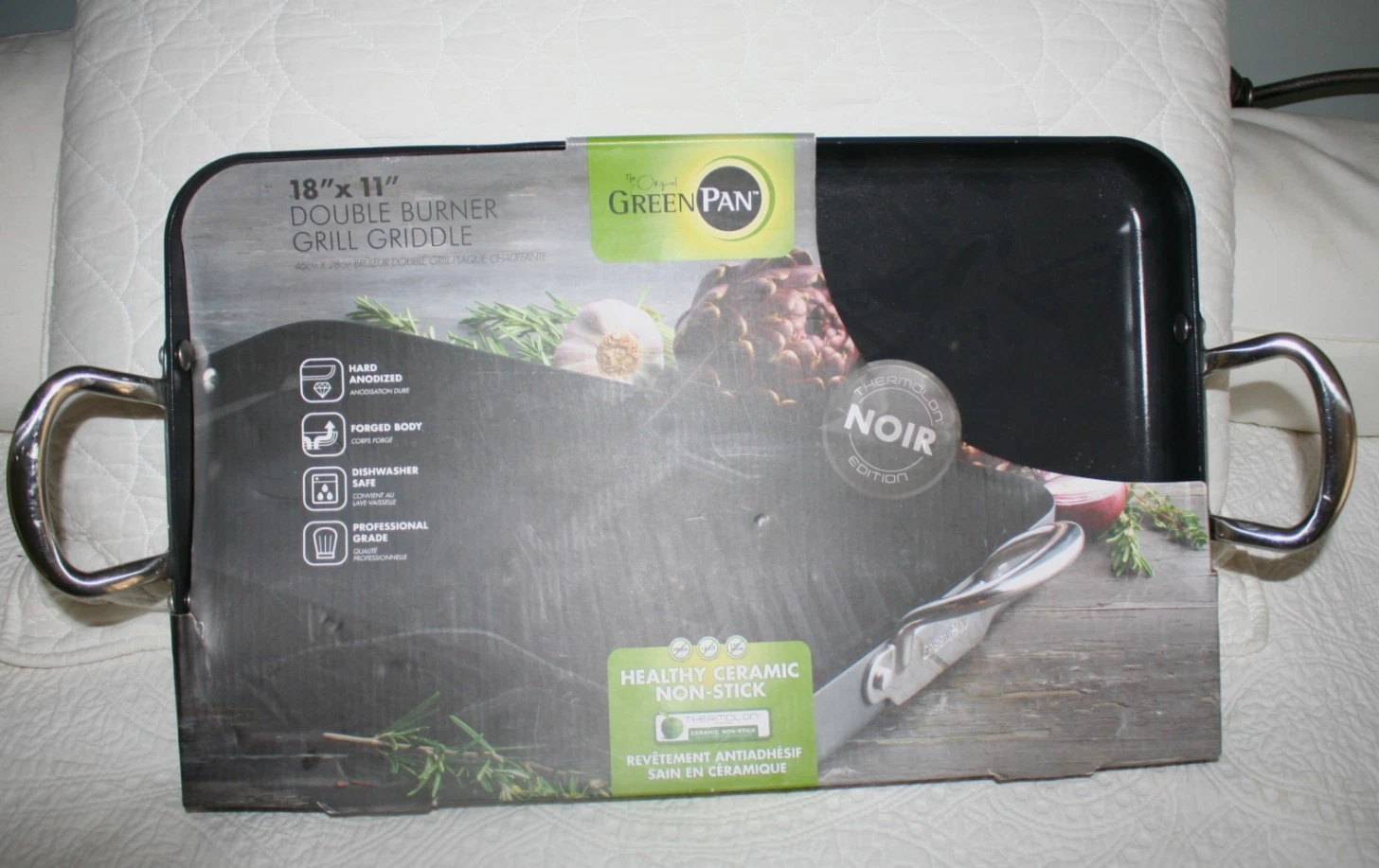 GREEN PAN NON-STICK DOUBLE BURNER GRILL GRIDDLE 8"X11"
Opens in a new window or tab