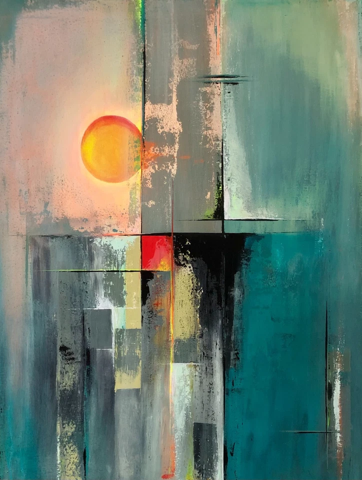 Original acrylic painting on canvas, Abstract contemporary art modern artwork ! - Image 2 of 4