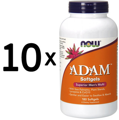 10 x NOW Foods ADAM Multi-Vitamin for Men - 180 softgels (299,99 EUR/kg)