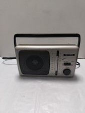 Sentry Plastic AM/FM Portable Radio, Black/Silver Electric Battery Operated