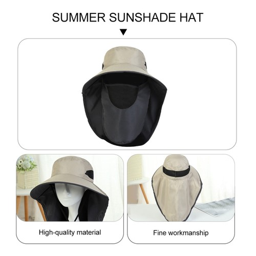 Sun Visor Travel Wide Brim Fisherman Cap Protection Hat with Neck Cover - Picture 3 of 12