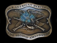 UD13125 VINTAGE 1977  THE SECOND AMENDMENT OUR AMERICAN HERITAGE  BUCKLE