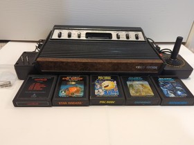 Atari 2600 Sears Tele Game Heavy Sixer Console With Games and controller. Tested