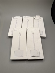 Lot Of 5- Genuine Apple Lightning to Digital AV Adapter MW2P3AM/A w/Box A1438