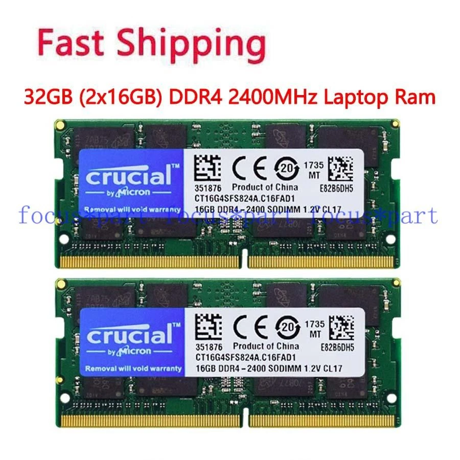 PC4-19200 (DDR4-2400) Bus Speed Computer RAM 16 GB Capacity per