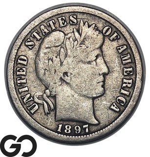 1897 S Barber Dime Scarce San Francisco Date