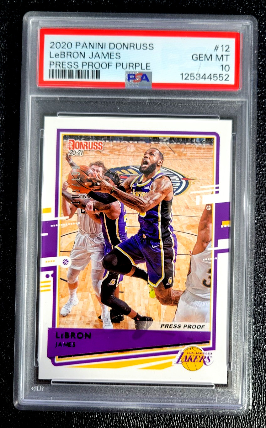 2020 PSA 10 GEM MINT LEBRON JAMES DONRUSS PRESS PROOF PURPLE SP /199 G6352