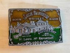Jack Daniels Sour Mash Whiskey St Louis 1904 Exposition Vintage Belt Buckle