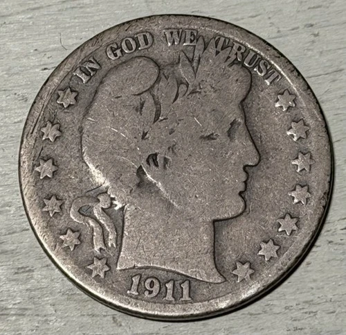 1911 S Barber Half Dollar 50 Cent San Francisco Mint Rare Nice Coin For An Album