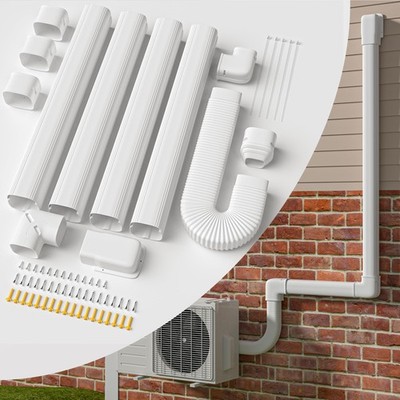 WEETALL 4'' 16 Ft Mini Split Line Set Cover with Flexible Pipe, Upgrade White 