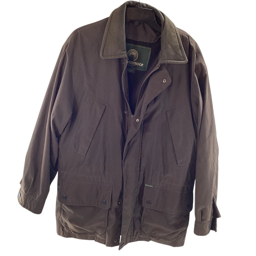 Weatherproof Garment Co Men's Field Jacket Brown Fleece Lined Size M